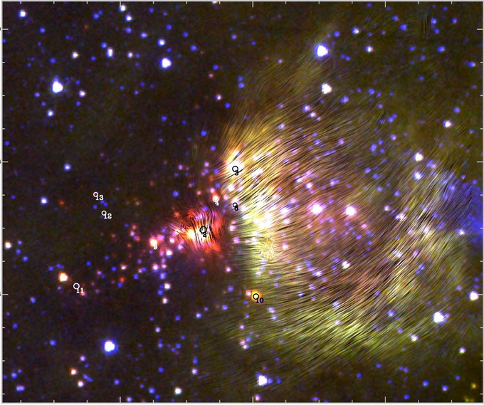 Atrapan la formación de una estrella masiva con campos magnéticos