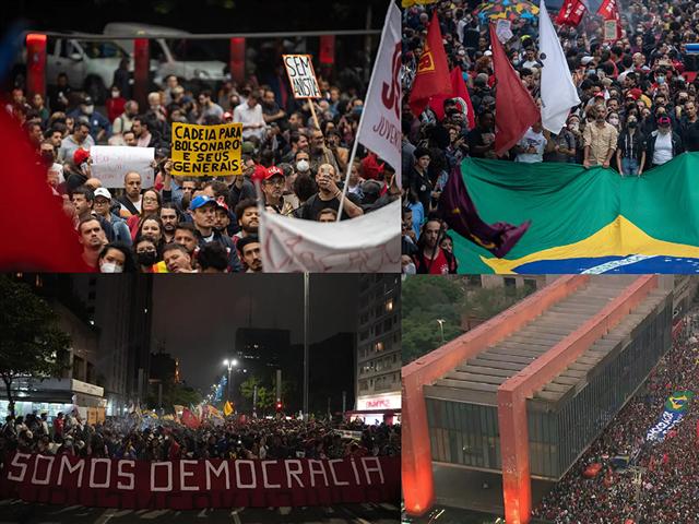 Protestan en Sao Paulo contra ataques antidemocráticos en Brasilia