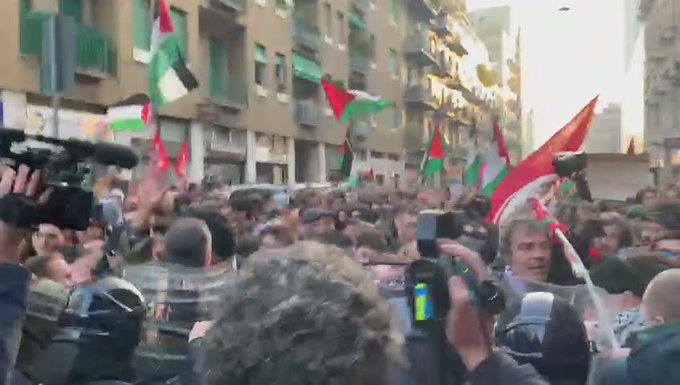 Miles protestan en Italia por el pueblo palestino pese a la prohibición del Día del Holocausto