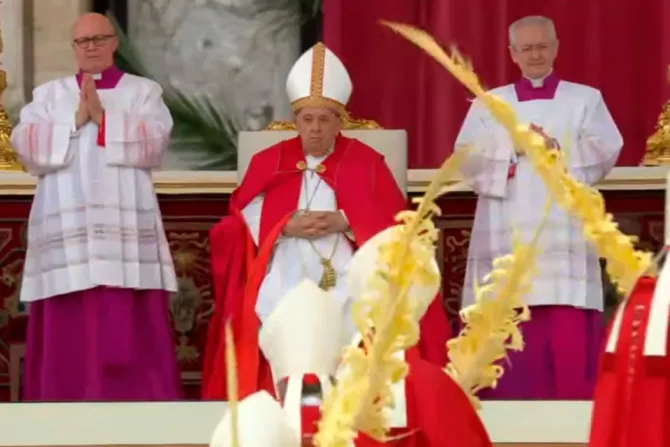 El Papa Francisco preside en el Vaticano una Misa sin homilía en Domingo de Ramos